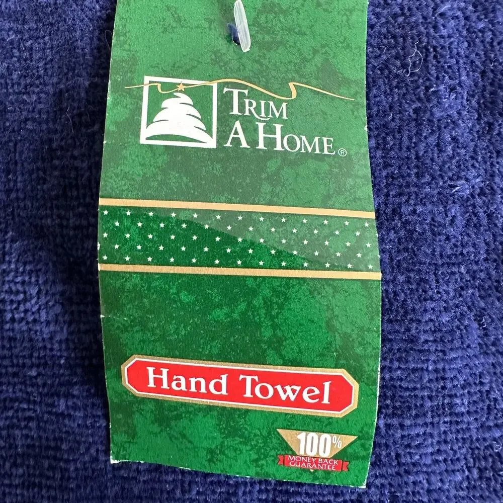Vintage Trim A Home Christmas Snowman Hand Towel Let It Snow Embroidered
